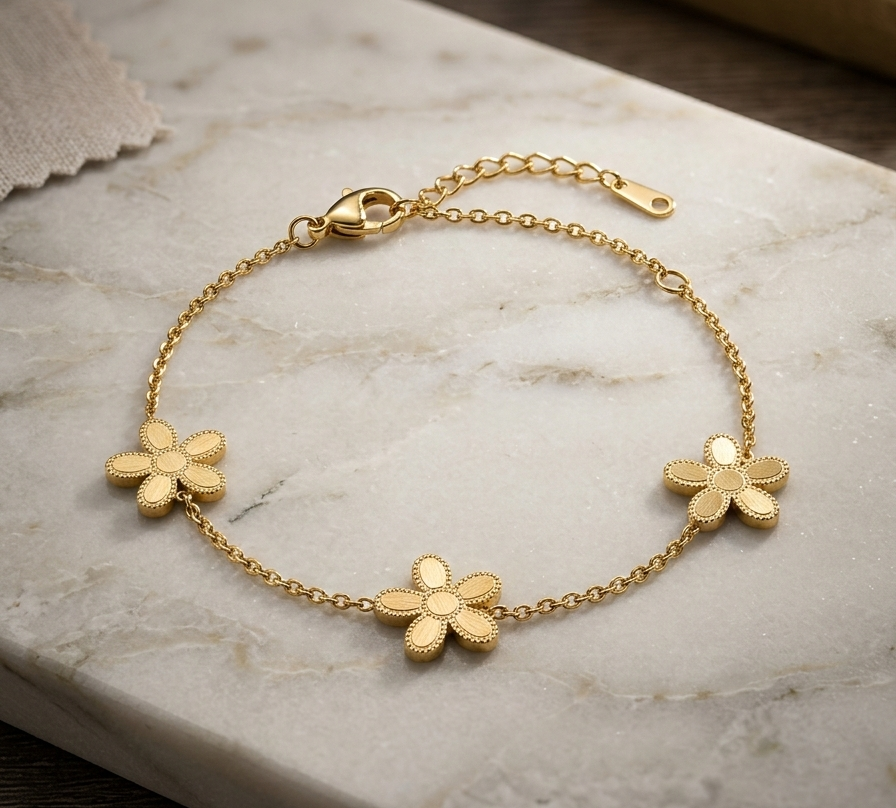 Golden Petal Whisper Bracelet