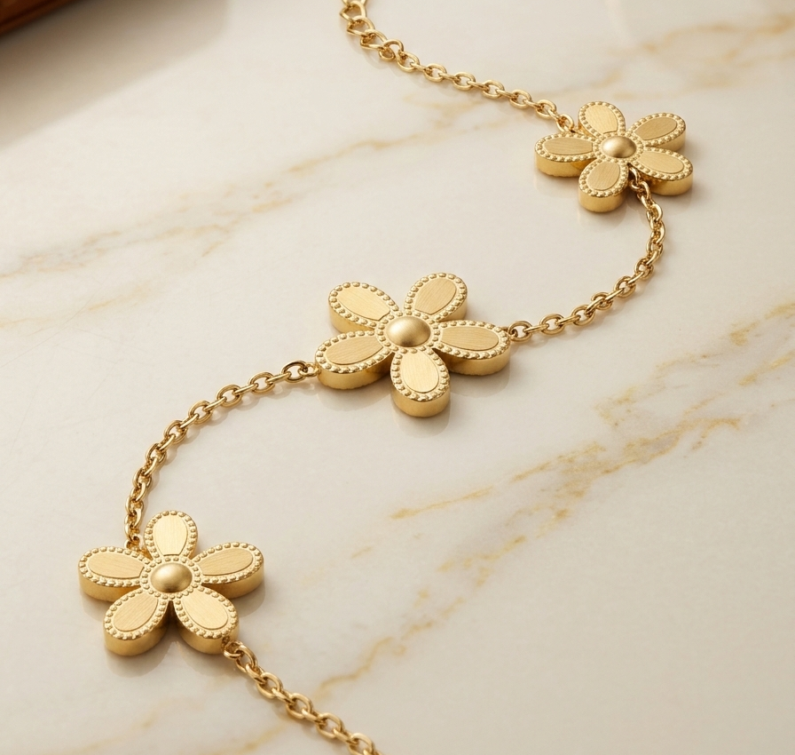 Golden Petal Whisper Bracelet