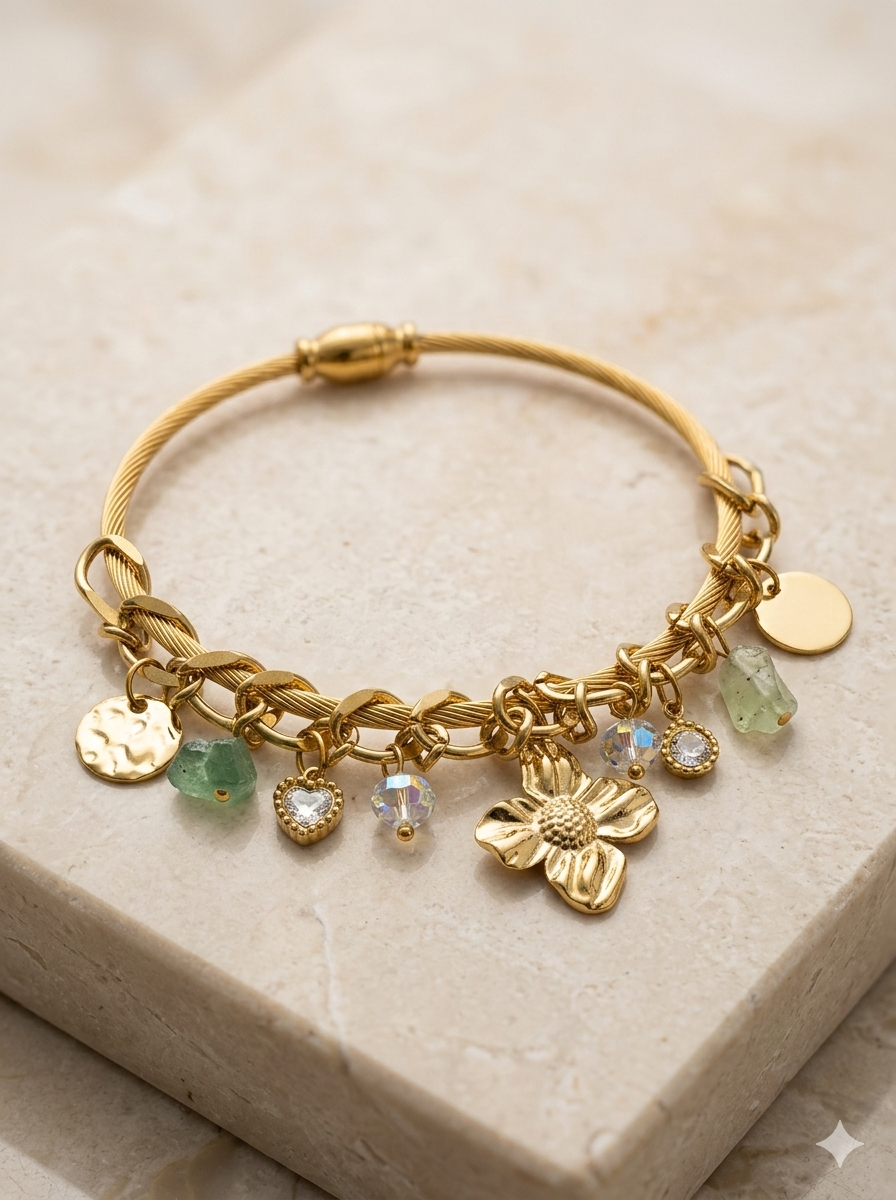 Enmerald Bloom Charm Bracelet