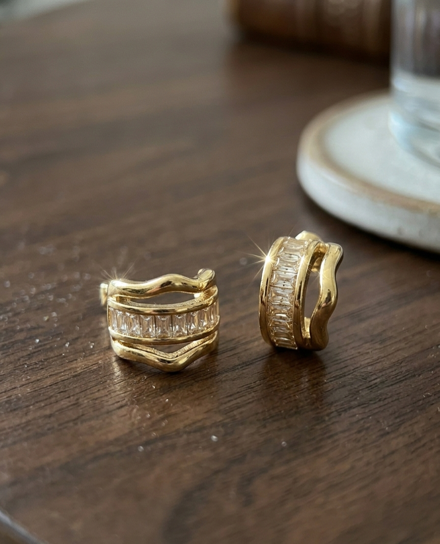 Golden Luxe Huggie Hoops