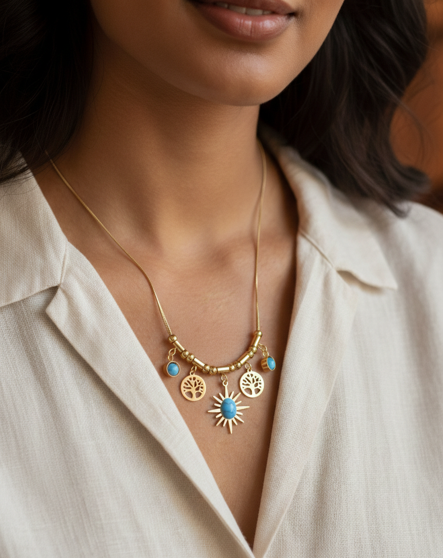 Mystic Charm Cluster Necklace