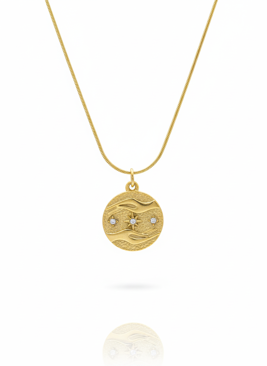 Celestial Coin Pendant Necklace