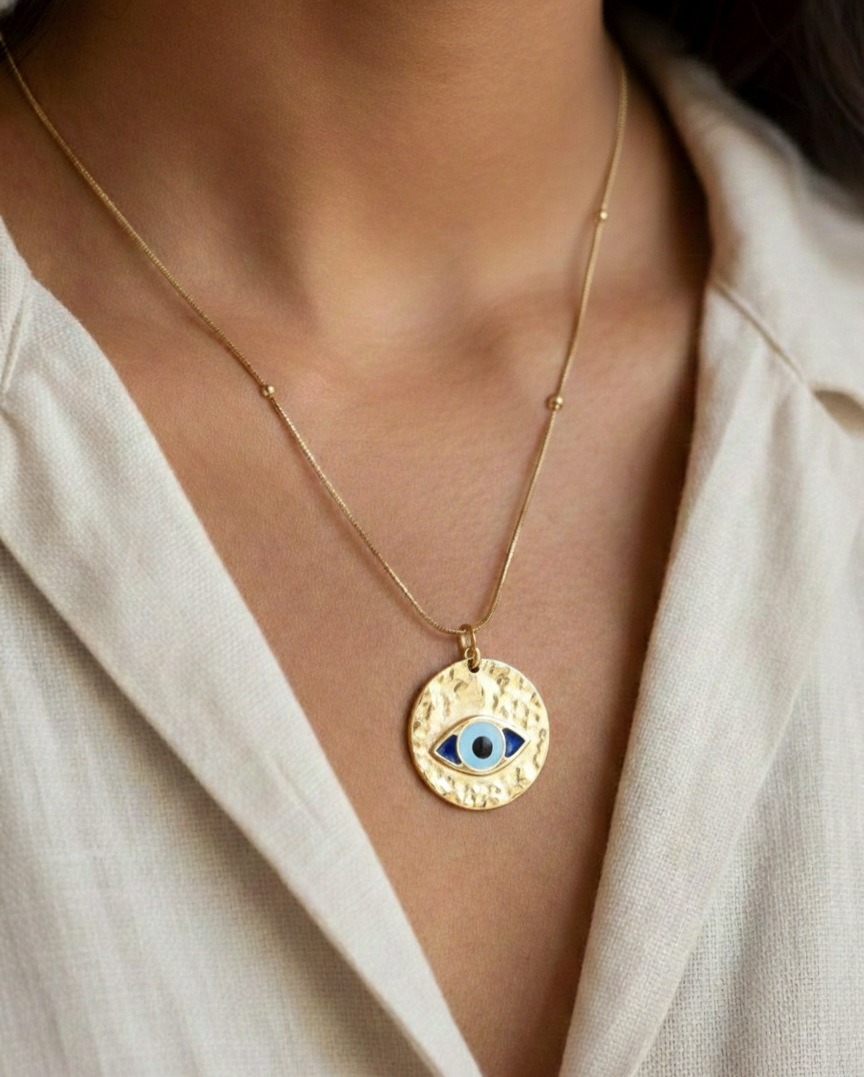 Evil Eye Luxe Medallion Necklace